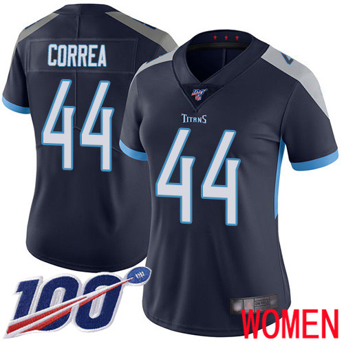 Tennessee Titans Limited Navy Blue Women Kamalei Correa Home Jersey NFL Football 44 100th Season Vapor Untouchable